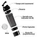 Coqueteleira Shakeira com Compartimento Suplementos Fit Whey 500ml