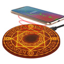 Carregador Por Indução Sem Fio Círculo Magico Mandala LED