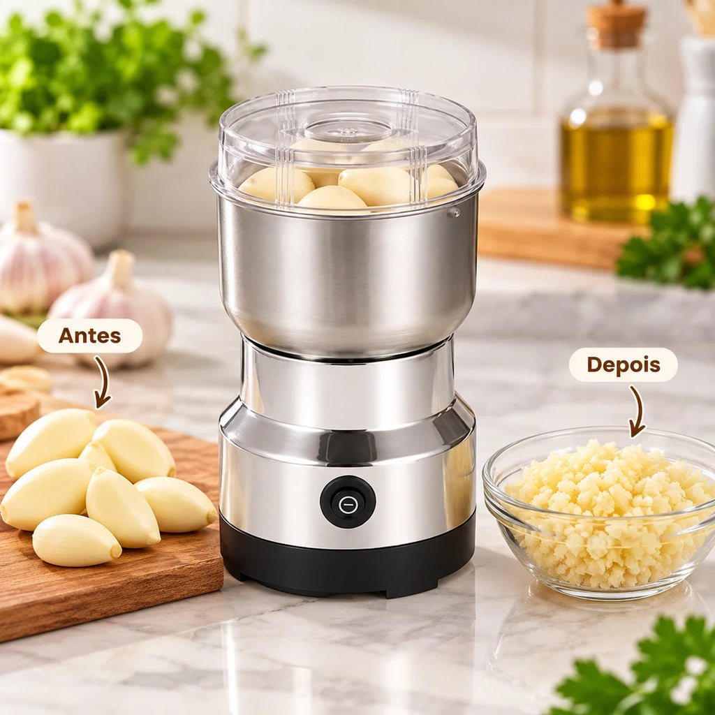 Moedor Triturador Multifuncional Elétrico de Alimentos em Inox