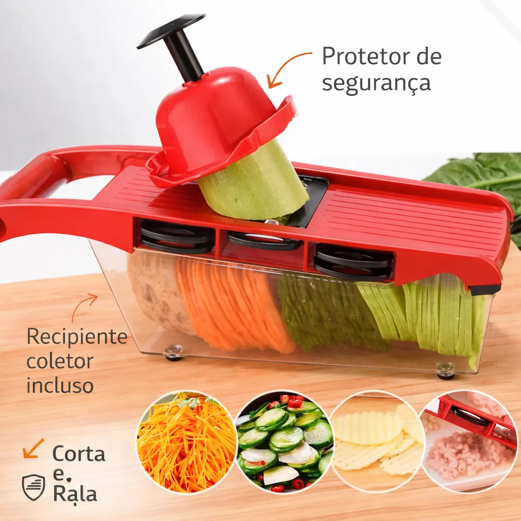 Cortador e Fatiador de Legumes Multifuncional 6 em 1 - Profissional