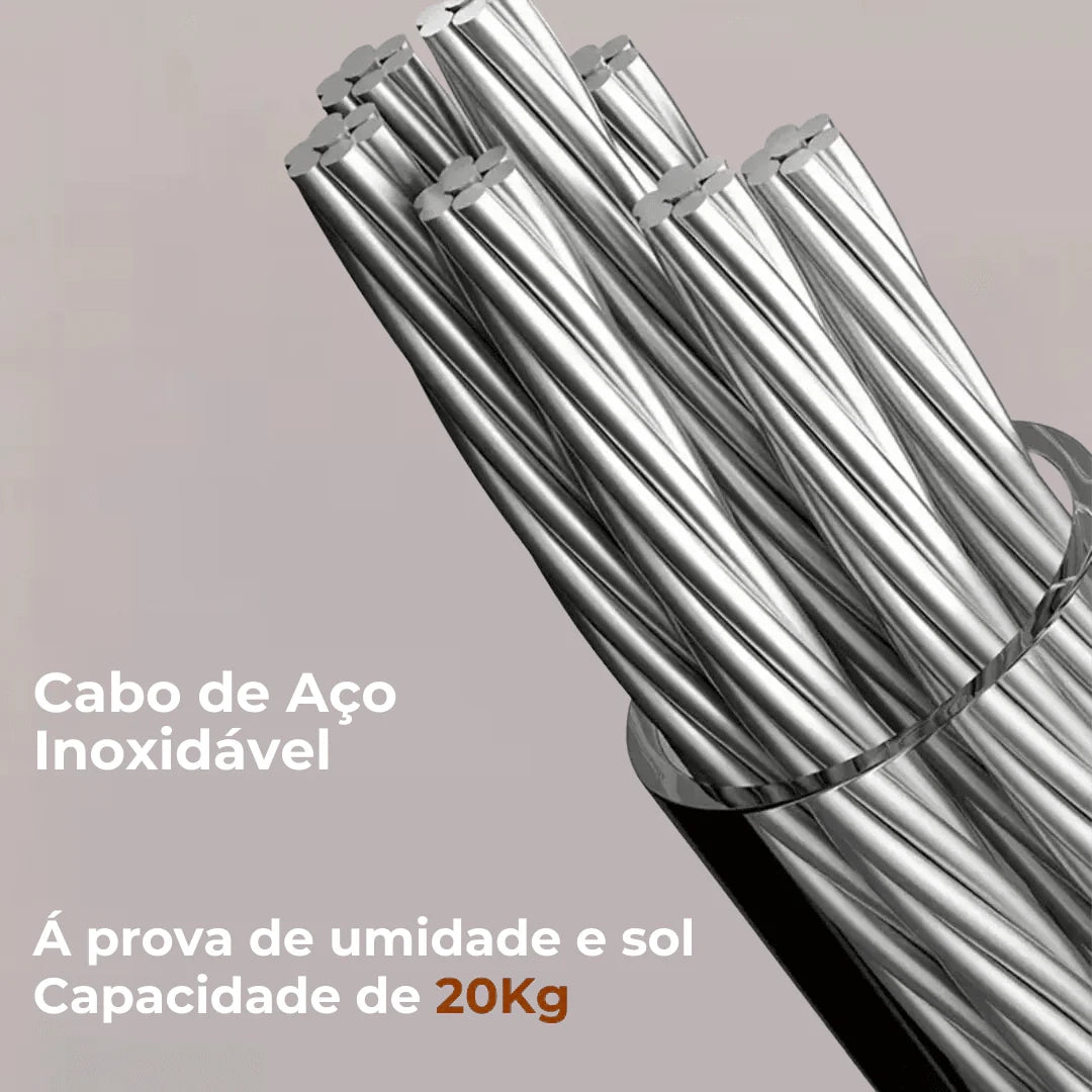 Box Varal Retrátil Corda De Aço Inoxidável