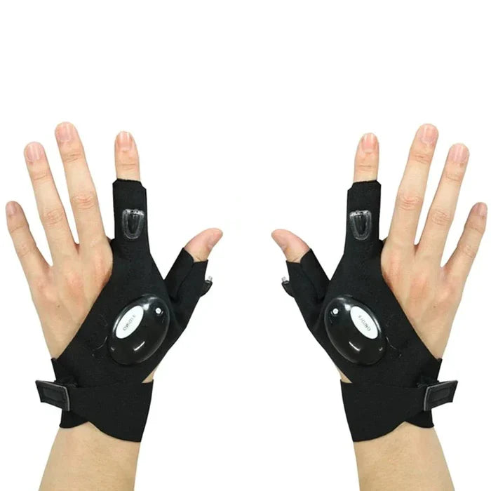 Luva De Pesca Lanterna Led Manutenção Escuro Prova Dágua