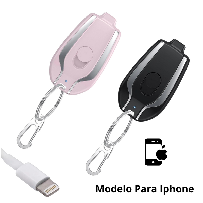 Carregador Chaveiro - Para Iphones e Tipo-C Universal - Carga 1500mAh