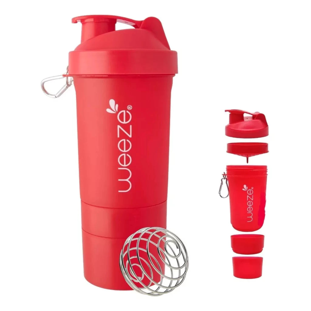 Coqueteleira Shakeira com Compartimento Suplementos Fit Whey 500ml