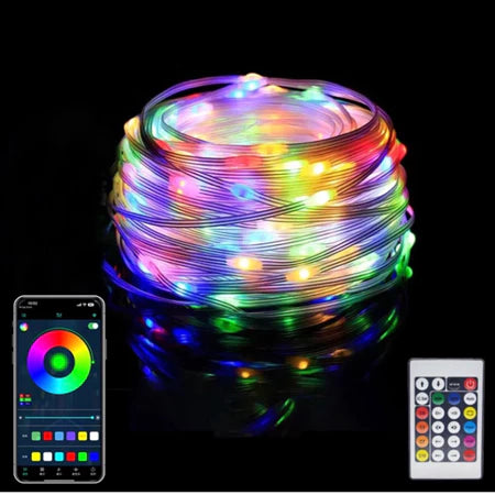 Pisca Pisca Natal Led RGB - IP68 Controle Remoto - Aplicativo Android e iOS