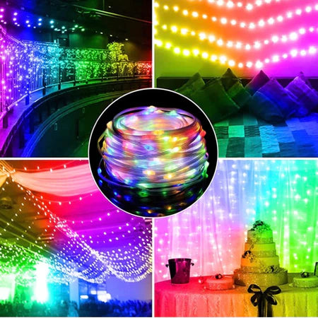 Pisca Pisca Natal Led RGB - IP68 Controle Remoto - Aplicativo Android e iOS