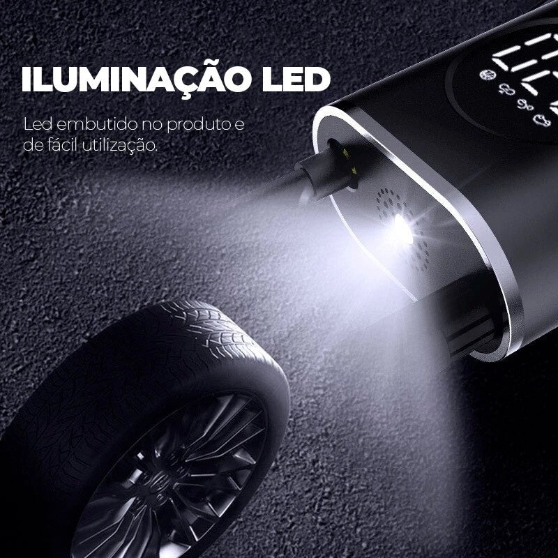 Compressor De Ar Elétrico Mini Portátil Sem Fio para Carro/Moto/Bicicleta