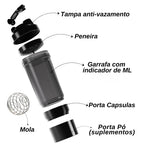 Coqueteleira Shakeira com Compartimento Suplementos Fit Whey 500ml