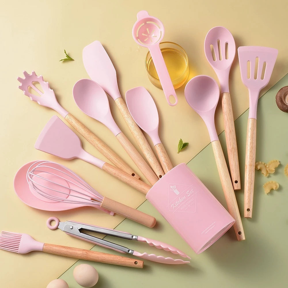 Conjunto de Utensílios em Silicone 12 Peças