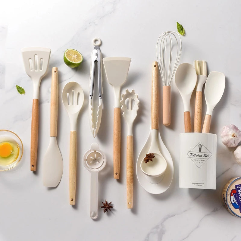 Conjunto de Utensílios em Silicone 12 Peças