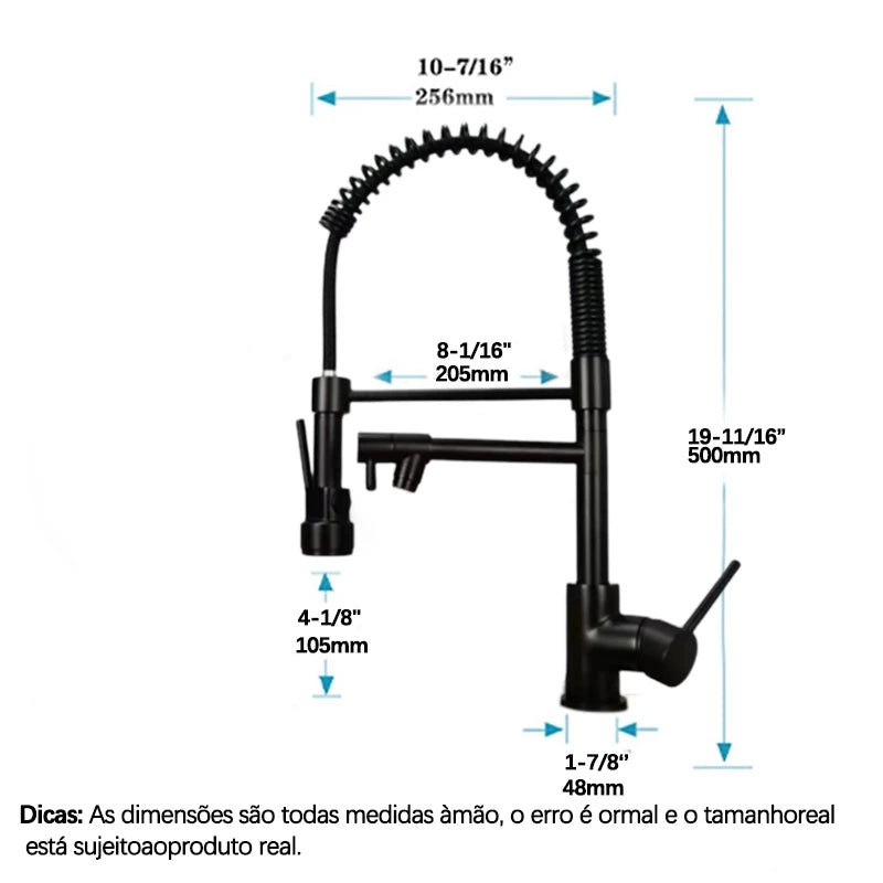 Torneira Cozinha Gourmet Monocomando Com Spray Extensor
