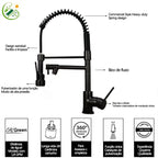 Torneira Cozinha Gourmet Monocomando Com Spray Extensor
