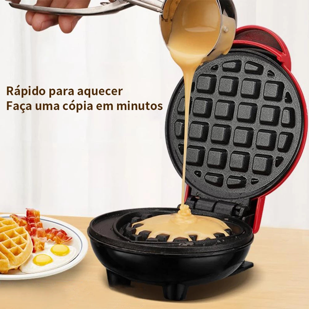 Mini Máquina de Waffles Elétrica Portátil