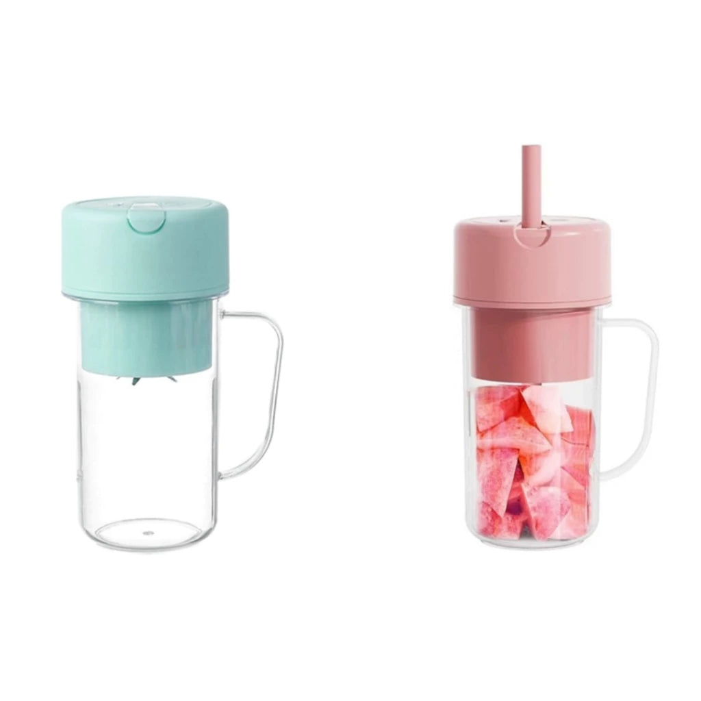 Copo Caneca Liquidificador 420ml com 6 lâminas Recarregável Portátil