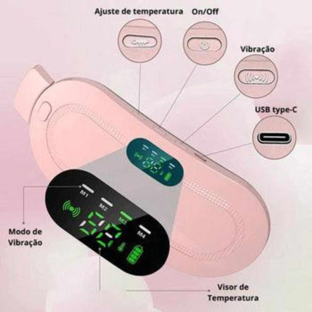 Cinto Massageador e Aquecedor para alívio de Cólicas