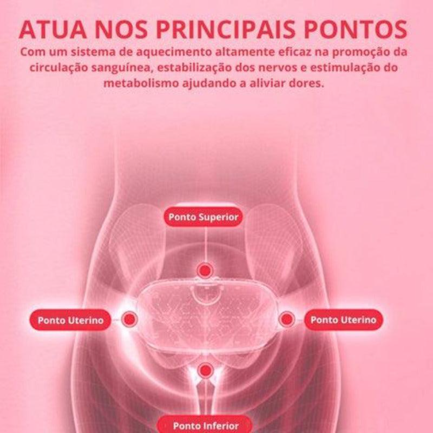 Cinto Massageador e Aquecedor para alívio de Cólicas