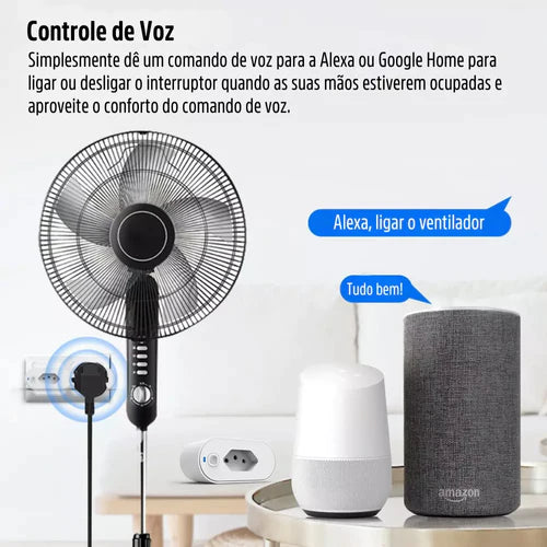 Tomada Inteligente 16A Wi-Fi Liga e Desliga via Aplicativo Compatível com Alexa e Google Assistente