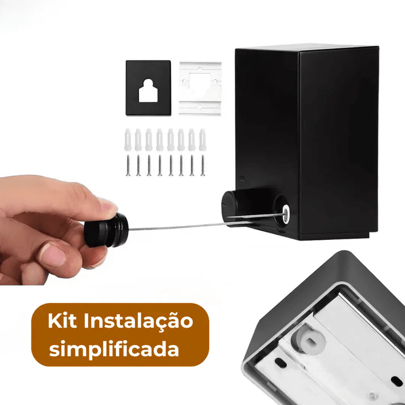 Box Varal Retrátil Corda De Aço Inoxidável