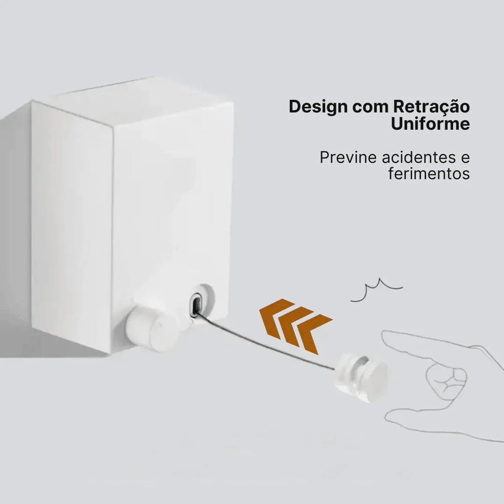 Box Varal Retrátil Corda De Aço Inoxidável