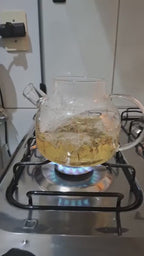 Chaleira De Vidro C/ Infusor Inox 1L Resistente Ao Fogo