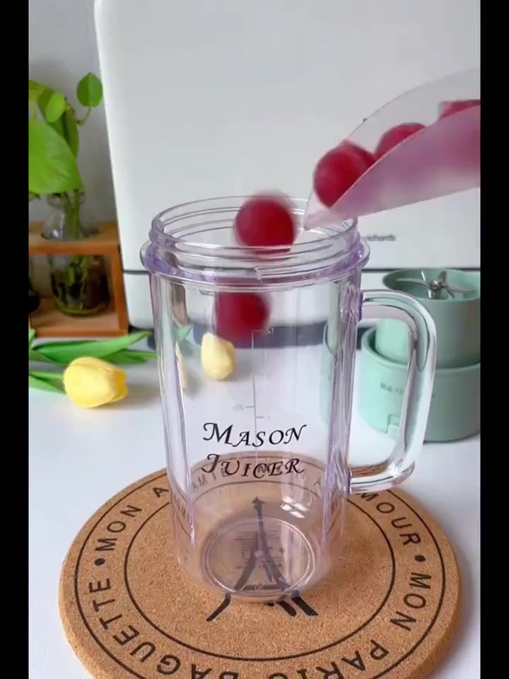 Copo Caneca Liquidificador 420ml com 6 lâminas Recarregável Portátil