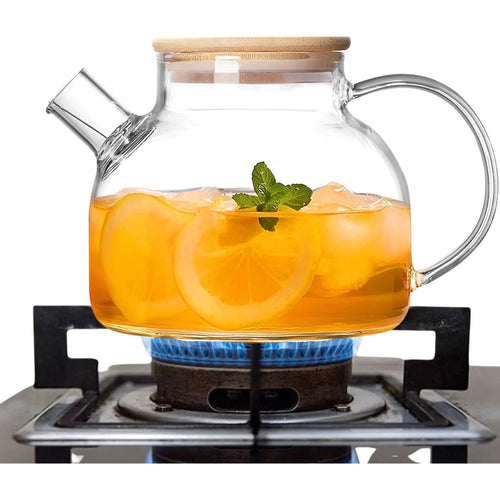 Chaleira De Vidro C/ Infusor Inox 1L Resistente Ao Fogo