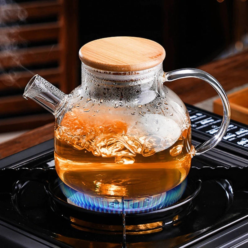 Chaleira De Vidro C/ Infusor Inox 1L Resistente Ao Fogo