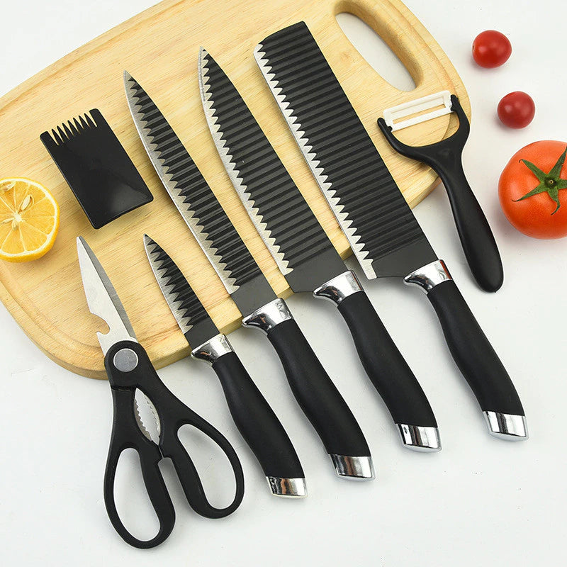 Kit Facas de cozinha/Churrasco Profissional Antiaderente 6 Peças