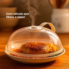 Tampa Anti-respingos para Micro-ondas com Saída de Vapor